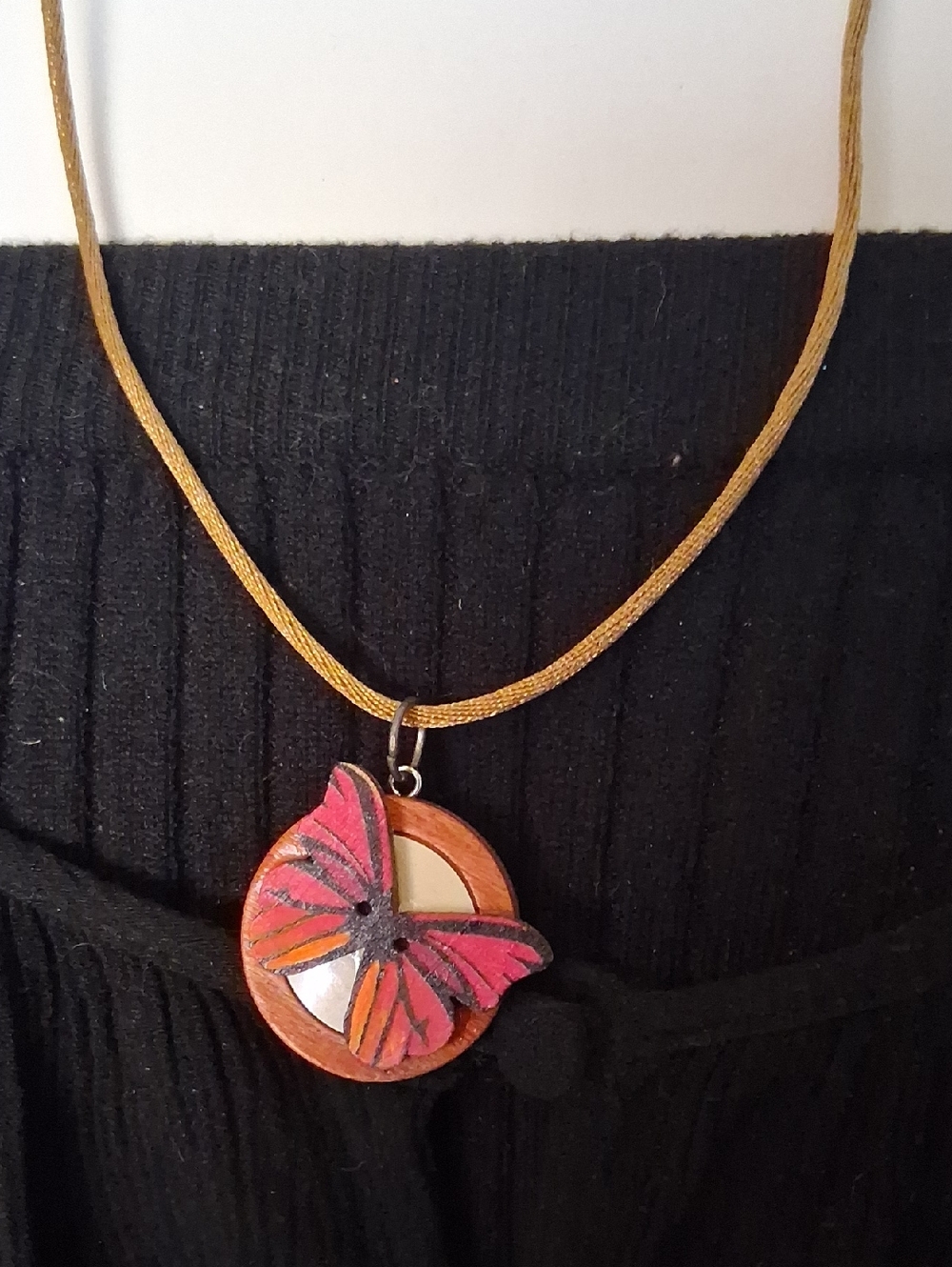 Handcrafted Pink Butterfly Pendant Necklace - Women Jewelry